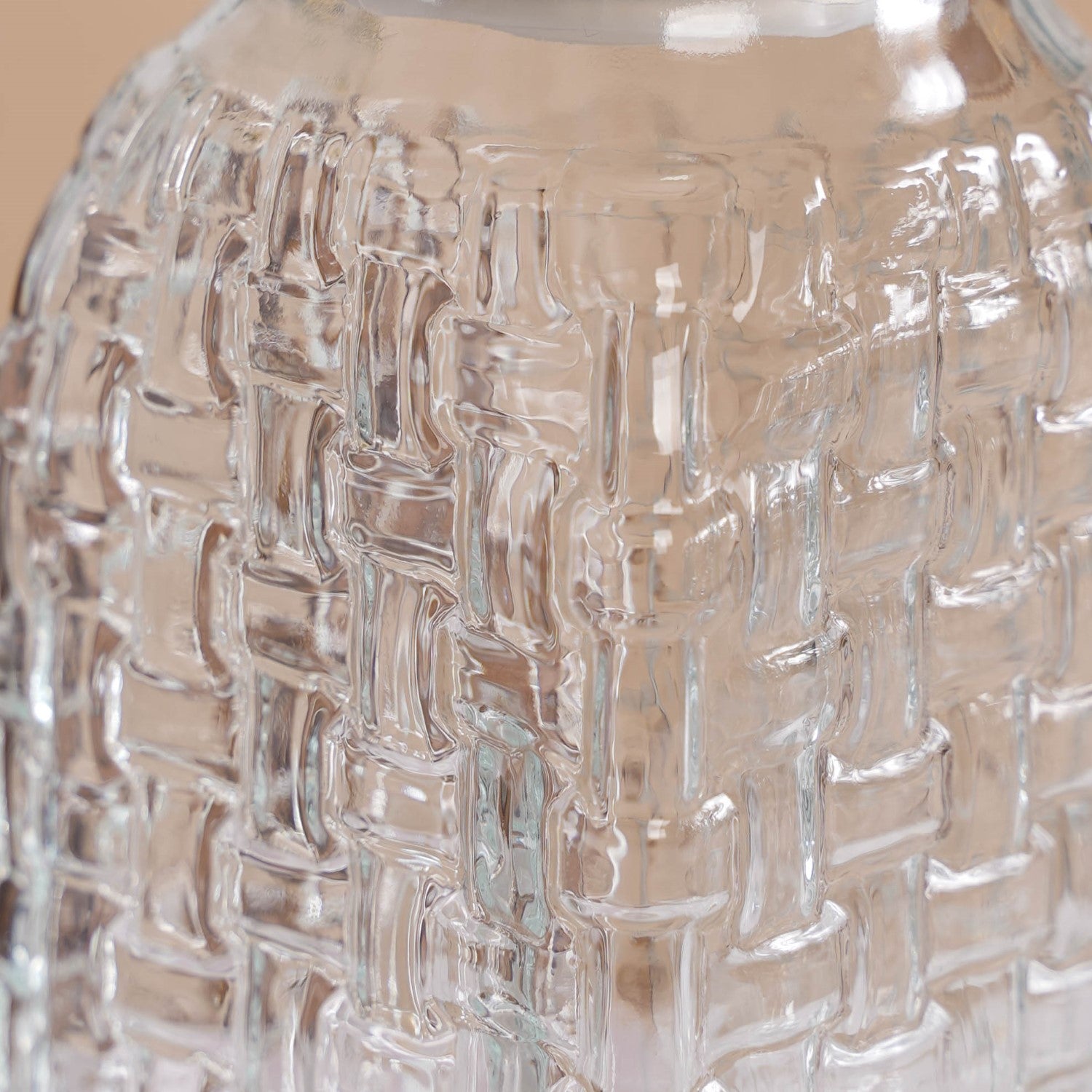 Set Of 2 Basket Weave Glass Jar With Purple Bird Lid 2000ml