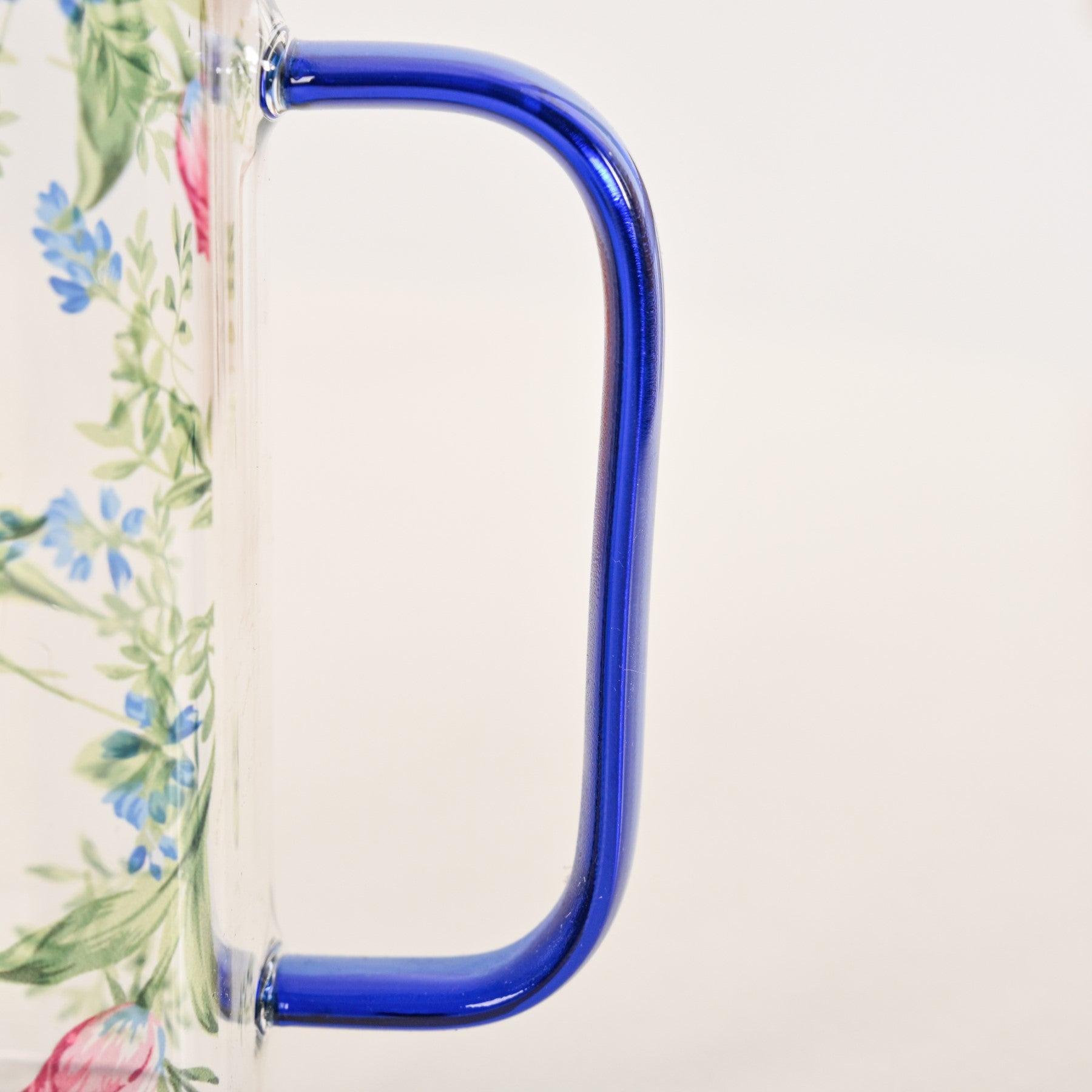 Set Of 2 Blue Floral Leakproof Travel Glass Sipper Cup With Straw 365ml