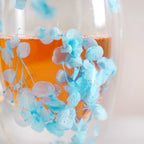 Set Of 2 Double Walled Flower Coffee Mug Blue 350ml