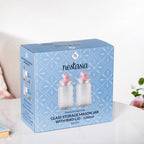 Set Of 2 Glass Jars With Green Bird Lid 1300ml