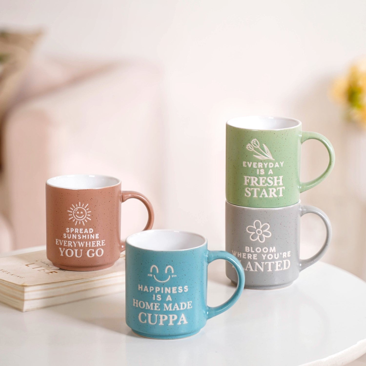 Inspiring Stackable Mug Set Of 4 280ml