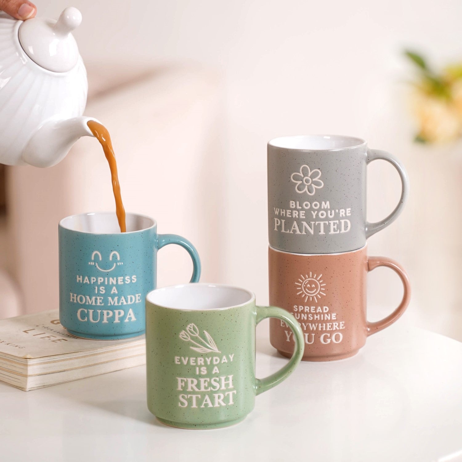 Inspiring Stackable Mug Set Of 4 280ml