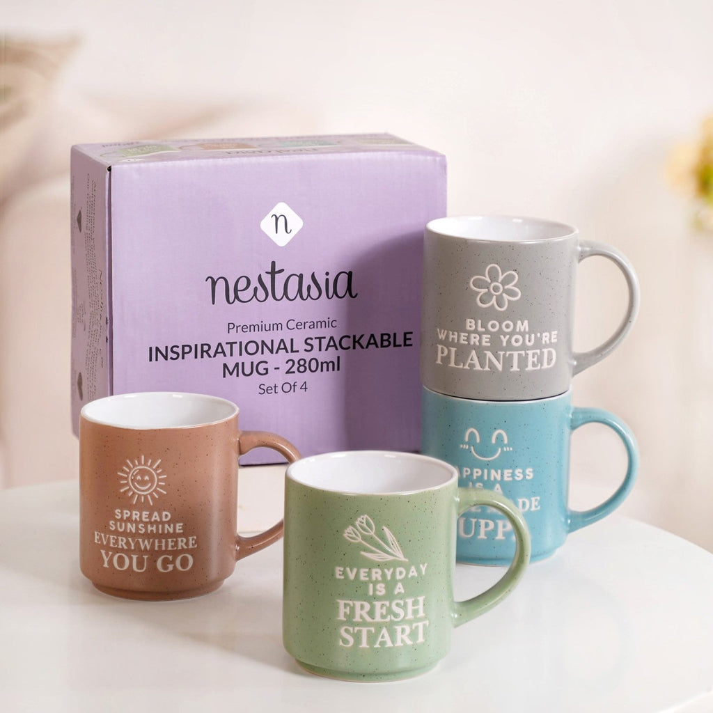 Inspiring Stackable Mug Set Of 4 280ml