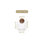 Cork Ball Lid Scandinavian Glass Jar Set of 2 500ml