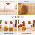 Set Of 2 Cork Ball Glass Jars 750ml