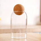 Set Of 2 Cork Ball Glass Jars 750ml