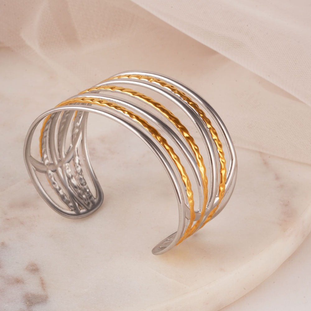 Dual Tone Stacked Bracelet