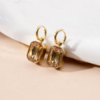 Cuboid CZ Stone Drop Earrings