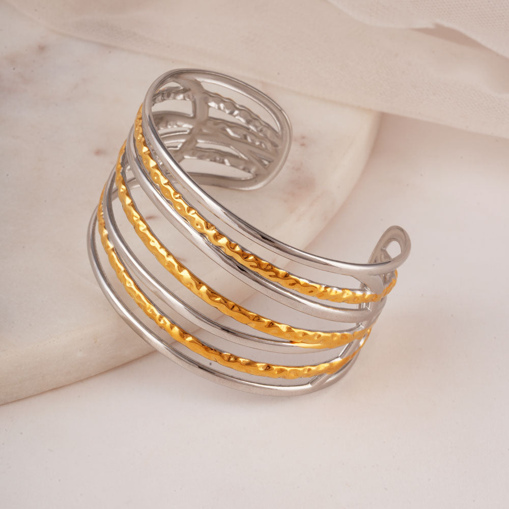 Dual Tone Stacked Bracelet