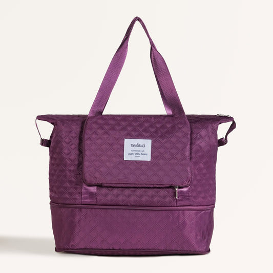 Montara Chic Foldable Expandable Travel Bag Wine Magenta