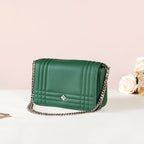 Cypress Green Cross Body Shoulder Bag With Chain