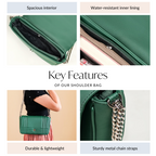 Cypress Green Cross Body Shoulder Bag With Chain