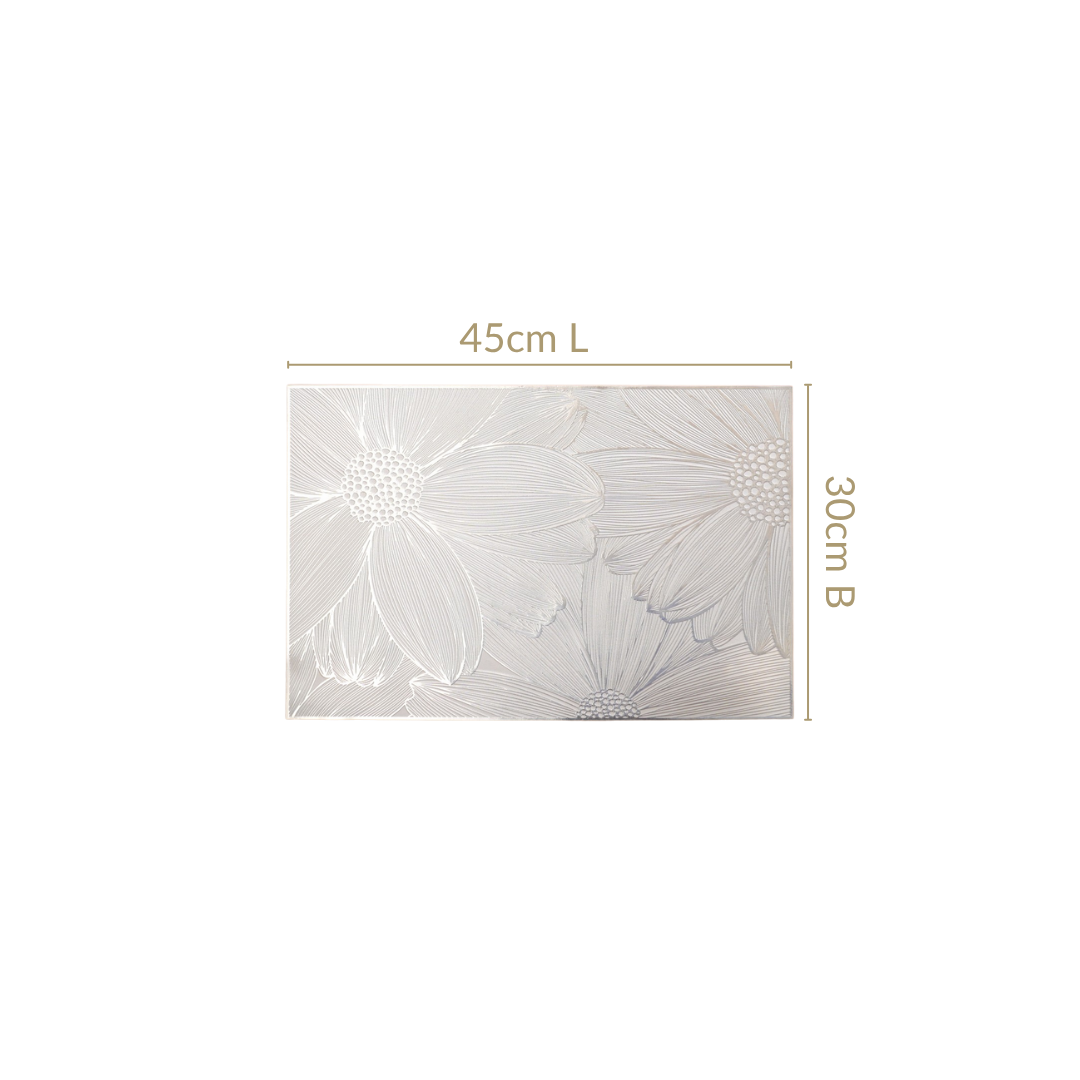 Blooming Flower Silver Table Mat Set Of 6
