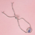 Blossom Reverie Silver Chain Bracelet Set Of 2