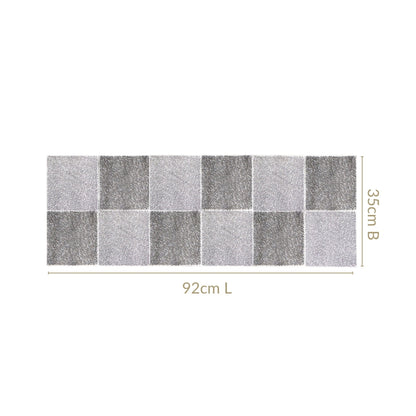 Grid Dining Table Runner Silver Grey 92x35cm