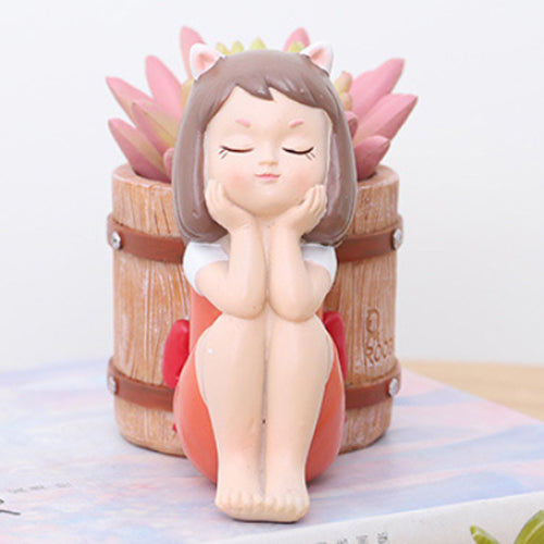 Girl With Basket Planter