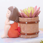 Girl With Basket Planter