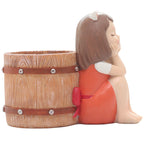 Girl With Basket Planter