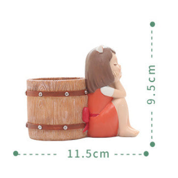 Girl With Basket Planter