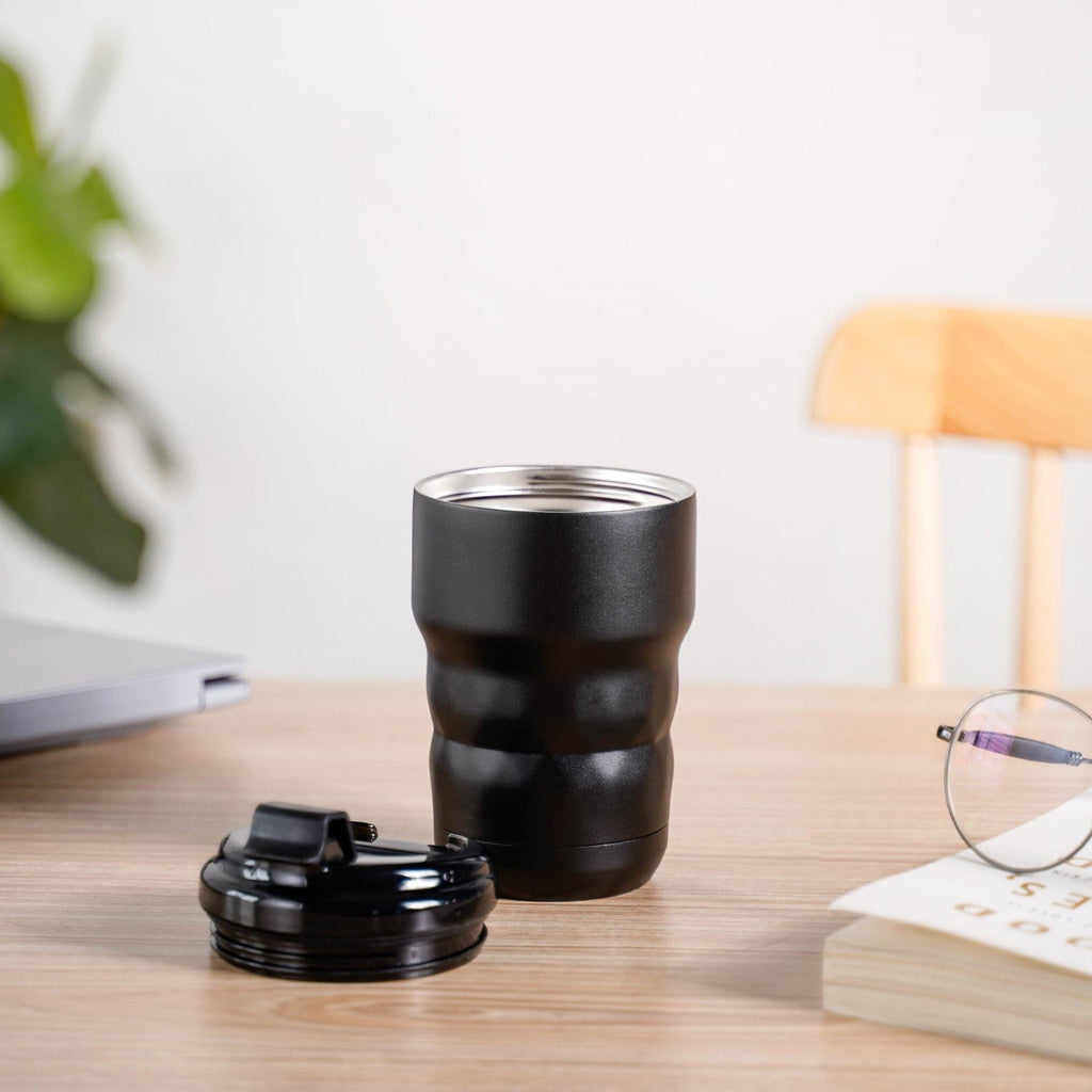 Brewster Stainless Steel Spill Proof Coffee Tumbler Black Noir 350ml