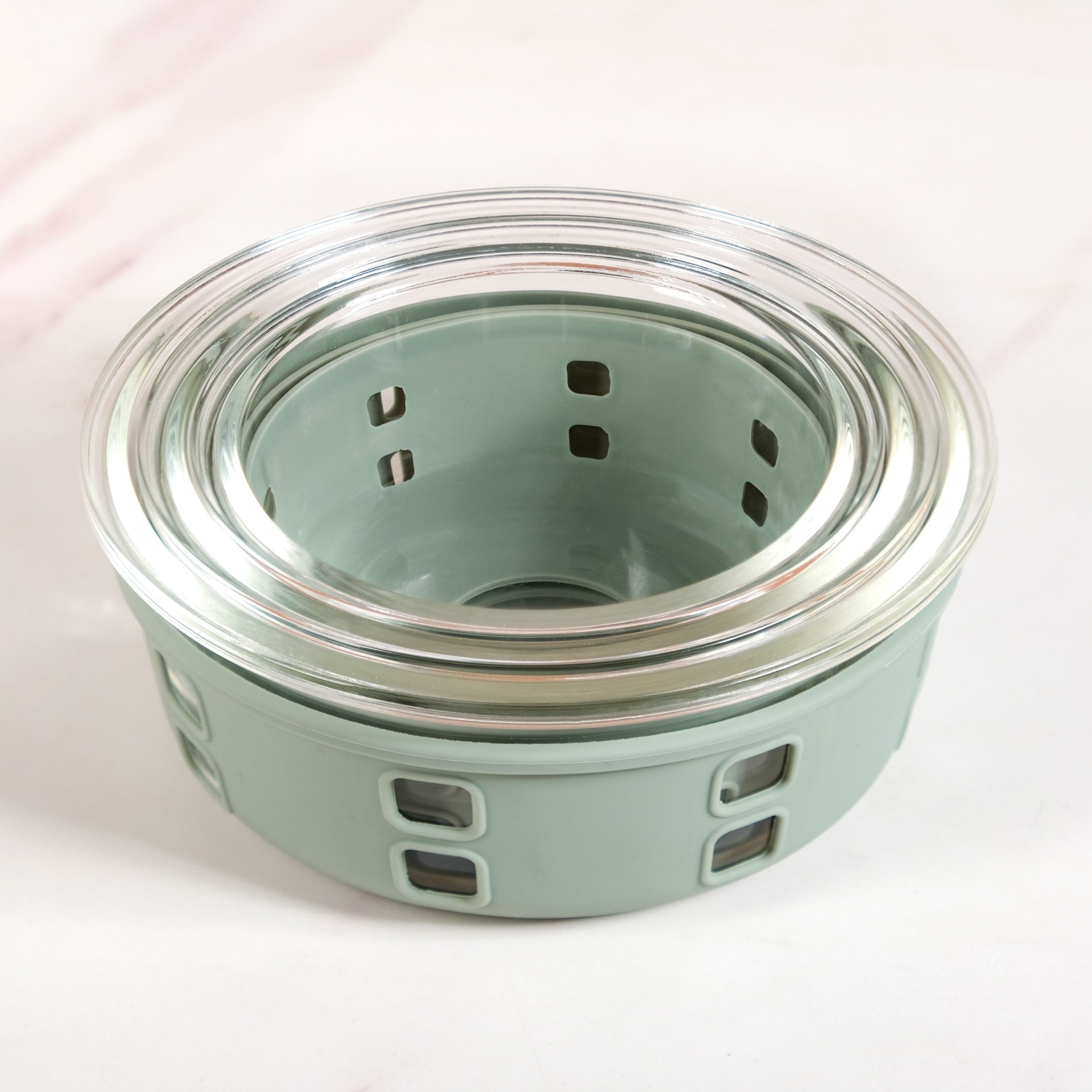 Gripso Borosilicate Glass Lunch Box With Silicone Sleeves Set Of 3 Sage Green