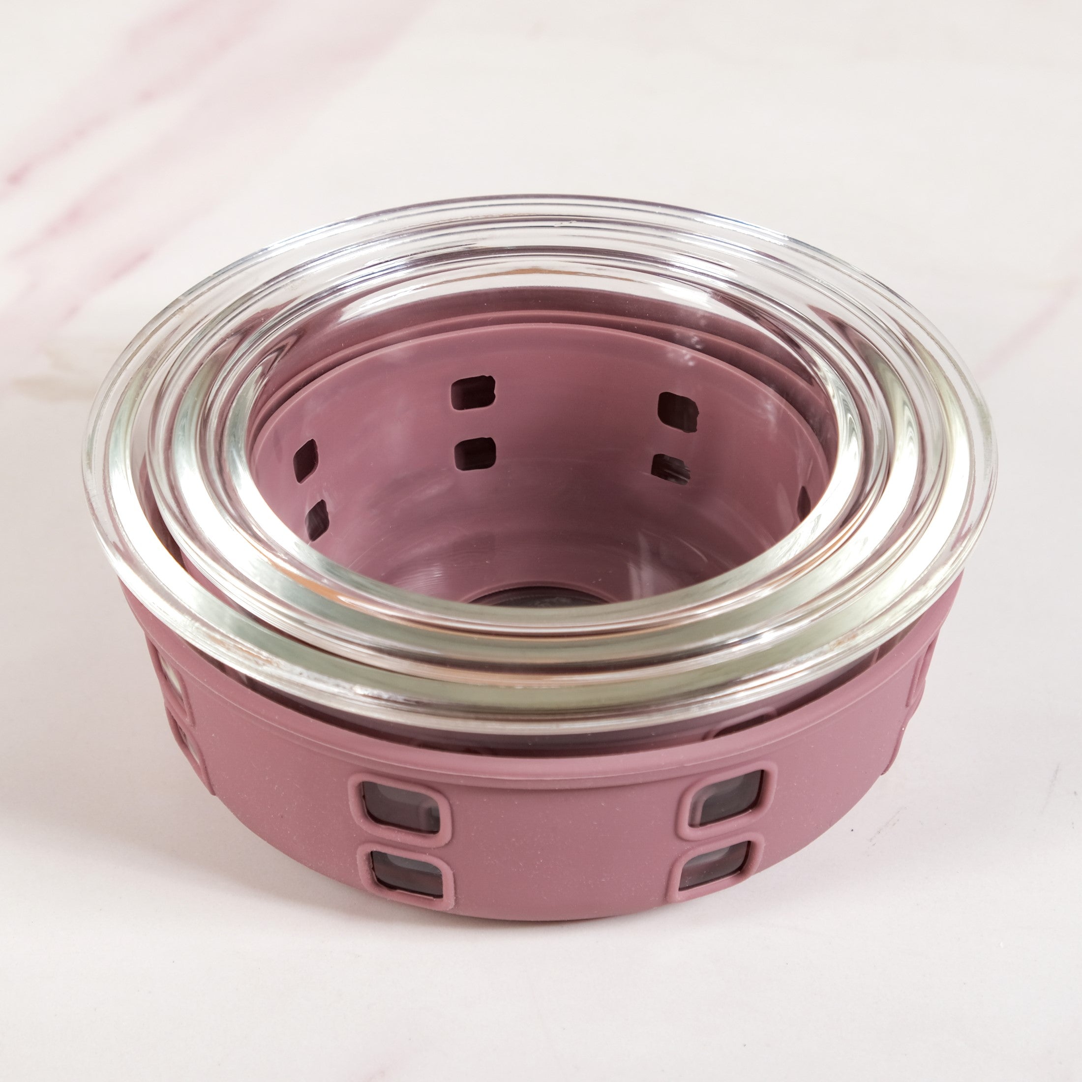 Gripso Food Storage Container With Silicone Sleeves Set Of 3 Mauve