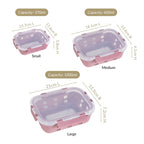 Gripso Glass Lunch Box For Office With Silicone Sleeves Set Of 3 Mauve