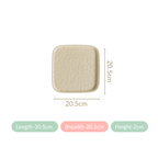Ceramic Square Snack Plate Vanilla White Set Of 4 8 Inch