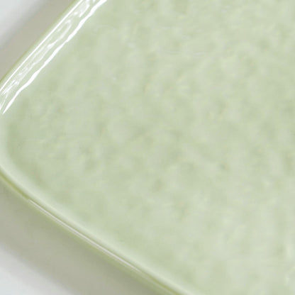 Sage Green Stoneware Square Snack Plate Set Of 4 8 Inch