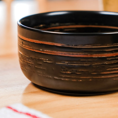 Exotic Ceramic Soup Bowls Black Set Of 4 400ml