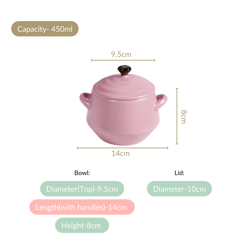 Ceramic Amara Ramen Bowl Set Of 2 Purple 450ml