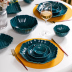 Moroccan Motif Square Platter Dark Green Set Of 2 8 Inch