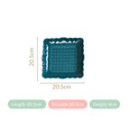 Moroccan Motif Square Platter Dark Green Set Of 2 8 Inch