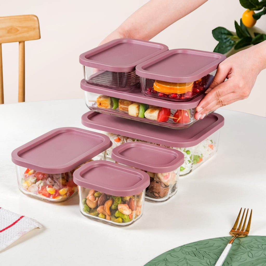 Groovo Stackable Food Storage Containers Set Of 7