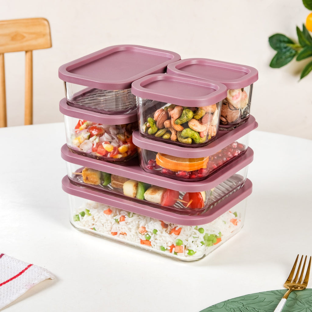 Groovo Stackable Food Storage Containers Set Of 7