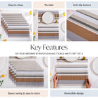 Brown Stripes Dining Table Mats Set Of 6
