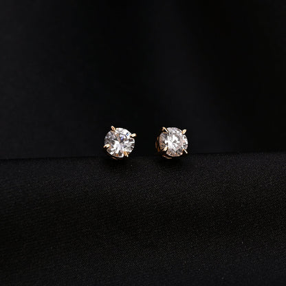 Round Brilliant Cut Diamond Stud Earrings
