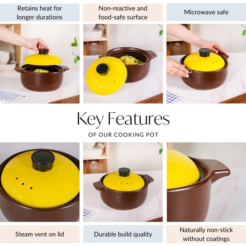 Limonelle Flame Safe Ceramic Cooking Pot 1600ml