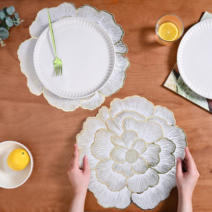 Gold Sunlit Petals Table Mat Set Of 6