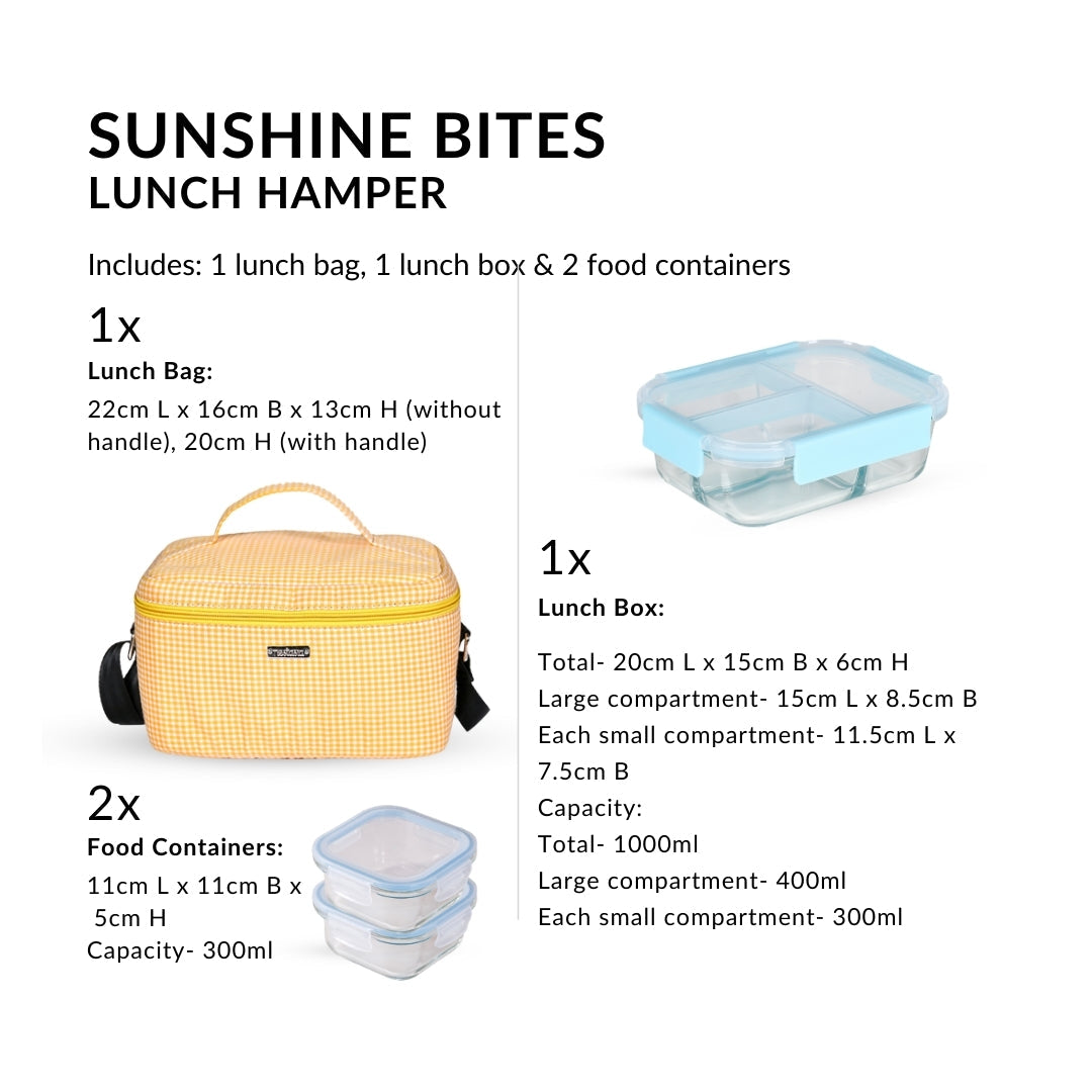 All Fresh Glass Tiffin And Insulated Bag Set Of 4