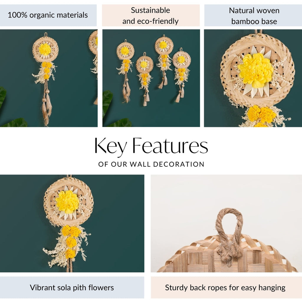 Real Dried Flowers Wall Decor Set Of 4