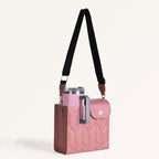Pink Water Bottle Carrier Bag With Adjustable Strap
