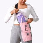 Chic Pink Drawstring Bottle Holder