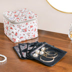 Floral Trinket Storage Bag With Pouch Set Of 6 Orange