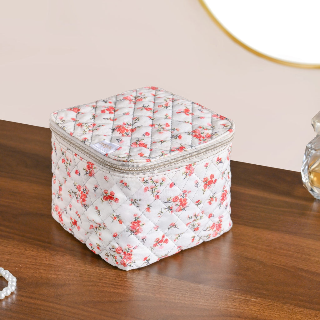 Floral Trinket Storage Bag With Pouch Set Of 6 Orange