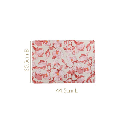 Rectangular Red Poppy Printed Placemats Set Of 6