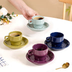 Mini Stackable Tea Cup And Saucer Set Of 4 Multicolour 90ml