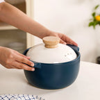 Cera Ceramic Cooking Pot With Lid Teal 2400ml