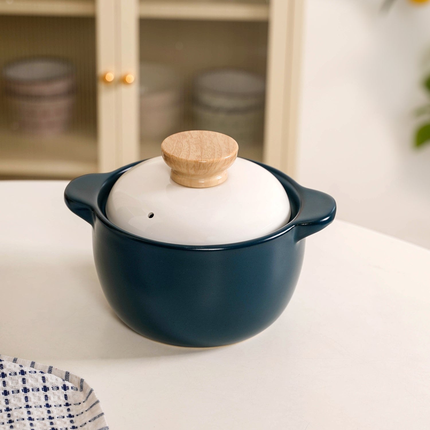 Cera Cooking Pot With Lid Teal 1800ml
