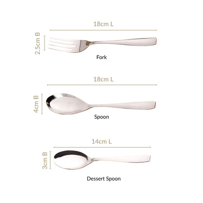 Modern Quenelle Stainless Steel Cutlery Set Of 18